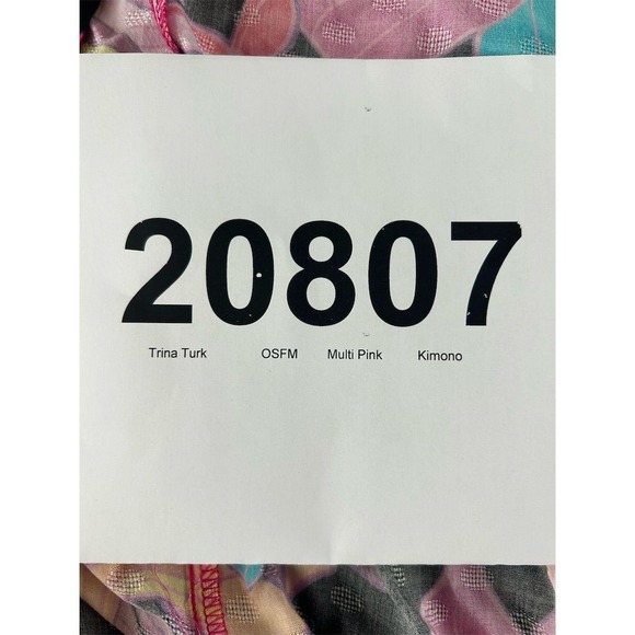 NEW Trina Turk Floral Kimono Swim Cover Up Pom Pom Trim OSFM Multicolor - Picture 9 of 9